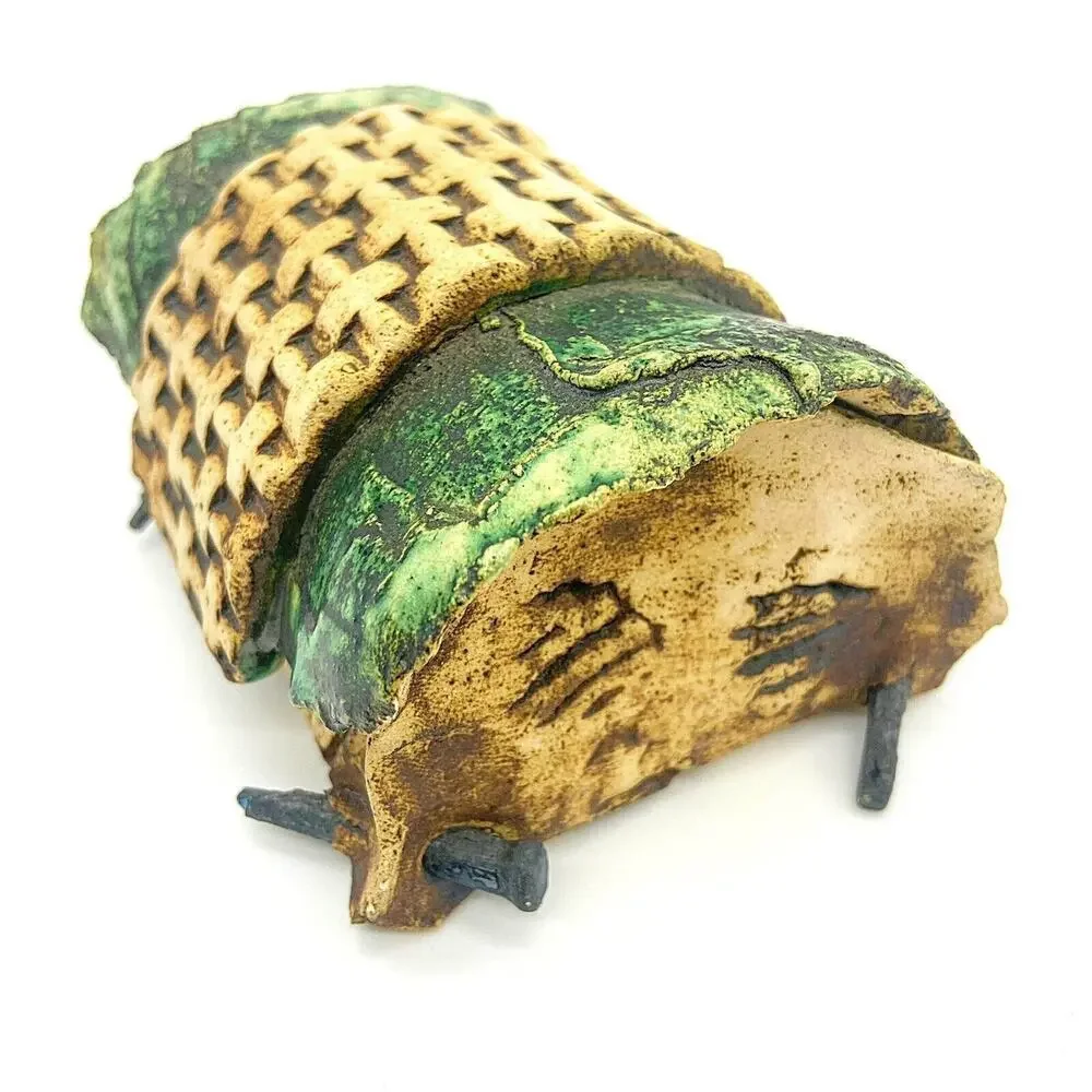 Artisan Ceramic Schwarzwaldner? Trinket Box Fairy Cottage Primitive Hand Crafted